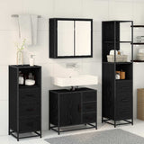 Bathroom Furniture Set 4 pcs Black Oak Engineered Wood 3402331