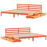 Bed Frame without Mattress Wax Brown 200x200 cm Solid Wood Pine 3301562