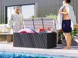 380L Waterproof Outdoor Storage Box, with Lockable Lid - Black T3398P314141