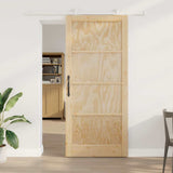 Sliding Door Brown 93 x 211 cm Solid Pine Wood 3333404