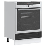 Oven Cabinet Porto Black Engineered Wood 853998