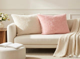 Cushion Cover 6 pcs HEERLEN White 60 x 60 cm Faux Rabbit Fur 912810