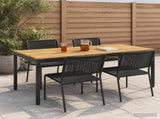 Garden Dinner Table White and Black 196 x 100.5 x 75 cm 3394426