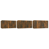 TV Cabinet Set Wall-mounted 3 pcs Brown Engineered Wood 815869