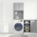 ZNTS Washing Machine Cabinet Grey Sonoma 64x24x190 cm Engineered Wood 859132