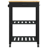 Kitchen Trolley MONZA Black 60 x 40 x 88.5 cm Solid Pine Wood 42027035
