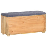 Hall Bench Natural wood, Grey Solid mango wood, 100% polyester fabric 285891