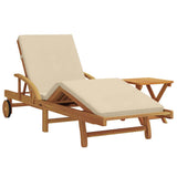 Sun Lounger 2 pcs Solid Acacia Wood Beige 3325181