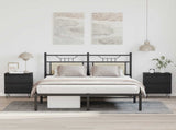 Bed Cabinet Black Oak 40 x 35 x 50 cm Engineered Wood 8004367