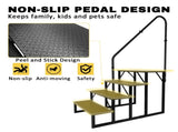 RV Step Stool, 4 Step, Hot Tub Steps with Handrail, Portable Pool, 660Lbs Heavy Duty 30122421