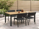 Garden Dinner Table White and Black 141 x 80.5 x 75 cm 901764