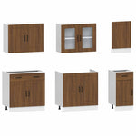 ZNTS 7 Piece Kitchen Cabinet Set Kalmar Brown Oak Engineered Wood 3314738