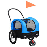 2-in-1 Pet Bike Trailer & Jogging Stroller Blue and Black 92438