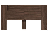 Storage Headboard with LED Brown Oak Engineered Wood 3418666