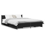 ZNTS Bed Frame with Drawers without Mattress Black 120x200 cm 3279937