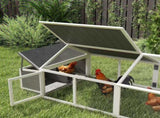 Wooden Chicken Coop with Nesting Box, Openable Roof, for 4-8 Chickens, White T3398P425332