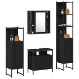 Bathroom Furniture Set 4 pcs Black Oak Engineered Wood 3334431