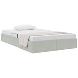 Storage Bed with Mattress Light Grey 120 x 200 cm Velvet 3370088
