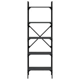 Bookcase 5-Tier Black 56x31.5x174 cm Engineered Wood 833343