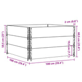 Garden Planter Brown 100x100 cm Solid Wood Pine 3295434
