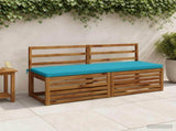 2-Piece Bench Cushions SOEST 2 pcs 100% Polyester Turquoise 949483