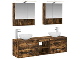 Bathroom Cabinet Set 5 pcs Smoked Oak 50 x 14.5 x 70 cm 3406683