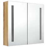 ZNTS LED Bathroom Mirror Cabinet Oak 62x14x60 cm 326522