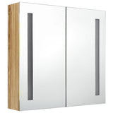 ZNTS LED Bathroom Mirror Cabinet Oak 62x14x60 cm 326522