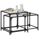 ZNTS Nesting Coffee Tables 2 pcs with Transparent Glass Top Steel 845984