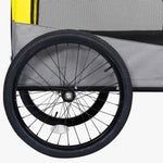 ZNTS 2-in-1 Pet Bike Trailer & Jogging Stroller Yellow and Grey 92442