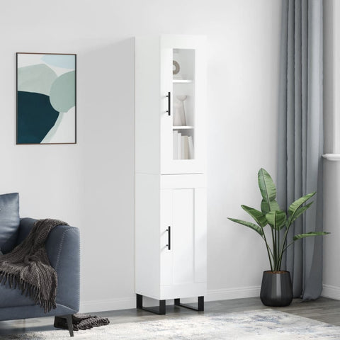 Highboard White 34.5x34x180 cm Engineered Wood 3199513