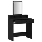 ZNTS Vanity Table Black Oak MDF and Glass 79 x 41 x 140 cm 865137