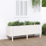 Garden Raised Bed White 160x50x57 cm Solid Wood Pine 825220