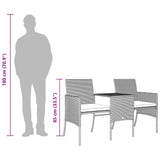 Garden Sofa 2-Seater with Table and Stools Grey Poly Rattan 317627