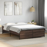 Bed Frame without Mattress Brown Oak 140x190 cm 3279901