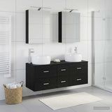 Bathroom Furniture Set 5 pcs Black Oak 3407032