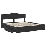 Storage Bed with Headboard Black 200 x 200 cm Engineered Wood 3413062