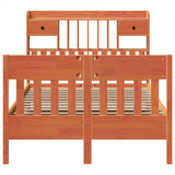 Bed Frame without Mattress Wax Brown 135x190 cm Solid Wood Pine 3323277