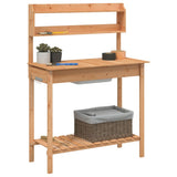 Potting Table with Sink Brown 147.5x44x139.5 cm Solid Wood Fir 156347