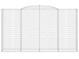 Arched Gabion Baskets 2 pcs 300x50x220/240 cm Galvanised Iron 3146809