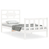 Bed Frame without Mattress White 90x200 cm Solid Wood Pine 3192542