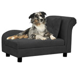 Dog Sofa with Pillow Black 83x44x44 cm Plush 171102