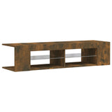 TV Cabinet with LED Lights Smoked Oak 135x39x30 cm 815693