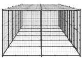 Outdoor Dog Kennel Steel with Roof 14.52 m 3082253