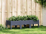Garden Planter with Legs Blue Grey 120x40x42 cm PP 367896