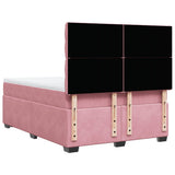 Box Spring Bed with Mattress Pink 140x190 cm Velvet 3290917
