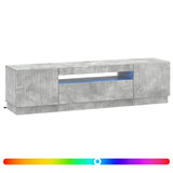 LED TV Cabinet Concrete Grey Engineered Wood 897348