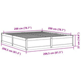 Bed Frame without Mattress Wax Brown 200x200 cm Solid Wood Pine 3282365