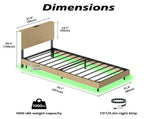 Modern Floating Bed with Recessed Detailing & Headboard, Fitted with LED Ambient Lighting, Robust W5510P513055