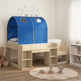 Bed with Tunnel 3 pcs Sonoma Oak and Blue Engineered Wood 3423505